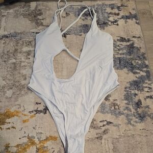 Elegant White One-Piece Swimsuit